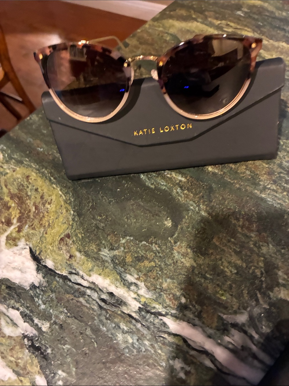 Katie Loxton Women's Tortoiseshell & Gold Sunglasses - Chic Cat-Eye Style
